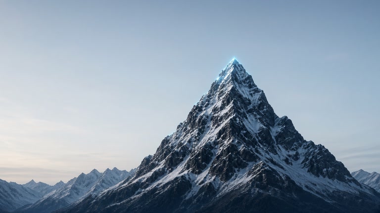 Snow peak under a starry sky