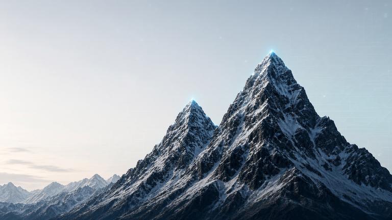 Two neighboring snow peaks